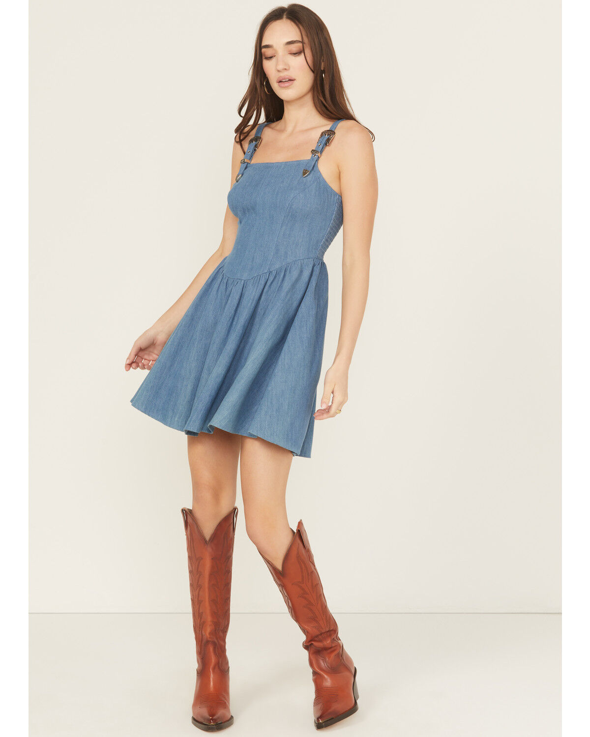 6315 Rock & Roll Ladies Buckle Strap Denim Mini Dress El Rodeo Western Wear 6315 Rock & Roll Ladies Buckle Strap Denim Mini Dress El Rodeo Western Wear