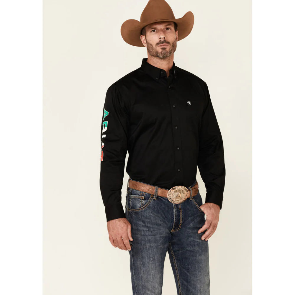 rodeo dress shirts Wrangler Men's Floral Embroidered Long Sleeve Snap Western Shirt
