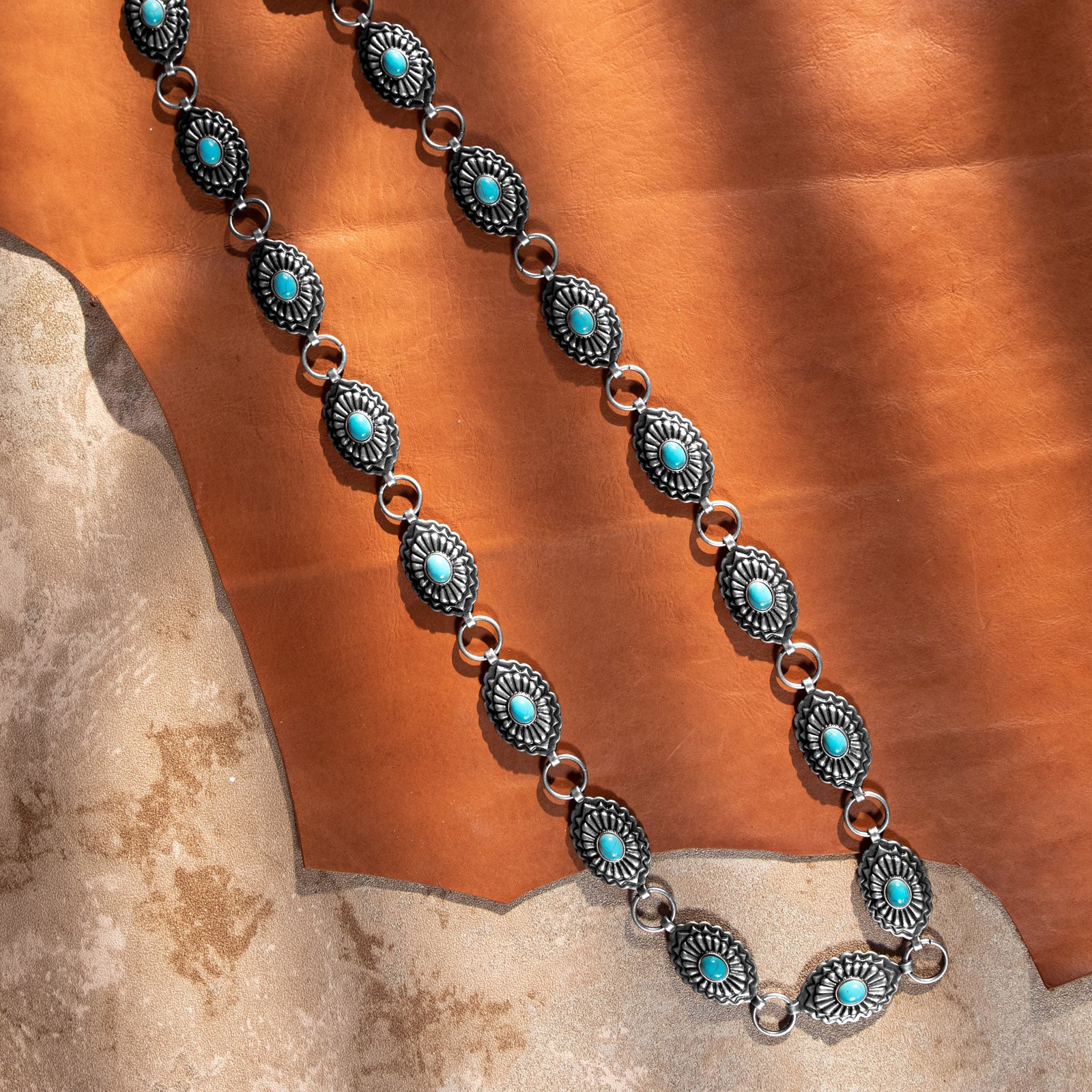 Turquoise medallion belt The Giddings Turquoise Belt – Western Vogue Boutique main image 3