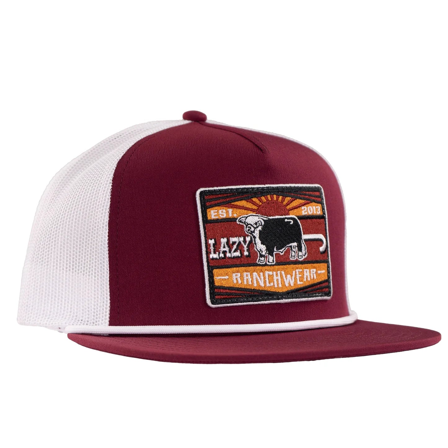 Lazy J Ranch Coral & White Untroubled Classic Rope Trucker Hat Western Rodeo NEW Western Rope Hats & Trucker Caps | Lazy J Ranch Wear main image 3