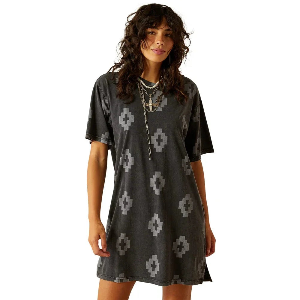 0380 Ariat Ladies Southwest Print T-Shirt Dress 0380 Ariat Ladies Southwest Print T-Shirt Dress