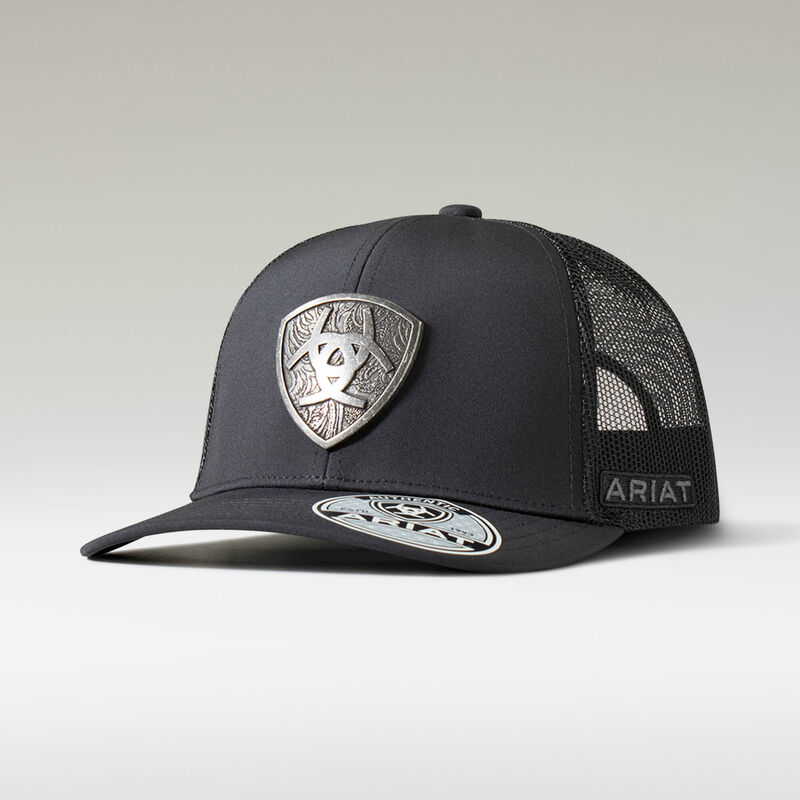 5601 Ariat Men's Metal Logo Shield Cap