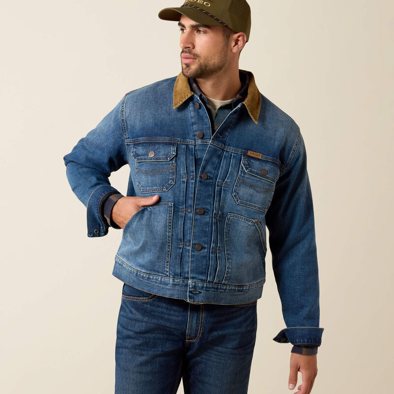 8964 Ariat Men's Flannel Lined Trucker Jacket