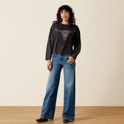 0681 Ariat Ladies Steer Story Long Sleeve T-Shirt