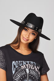 CA-F-2070 Stampede Flat Brim Felt Hat