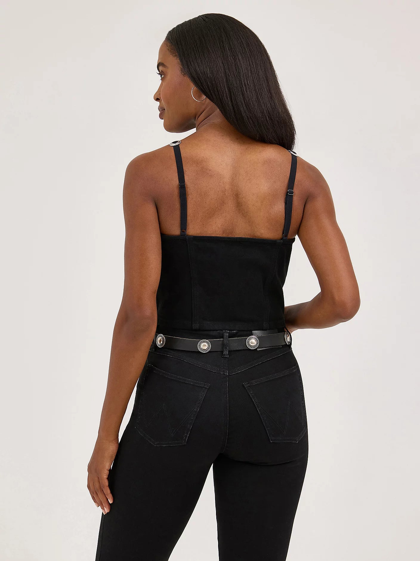 1786 Wrangler Ladies Concho Strap Denim Tank Top