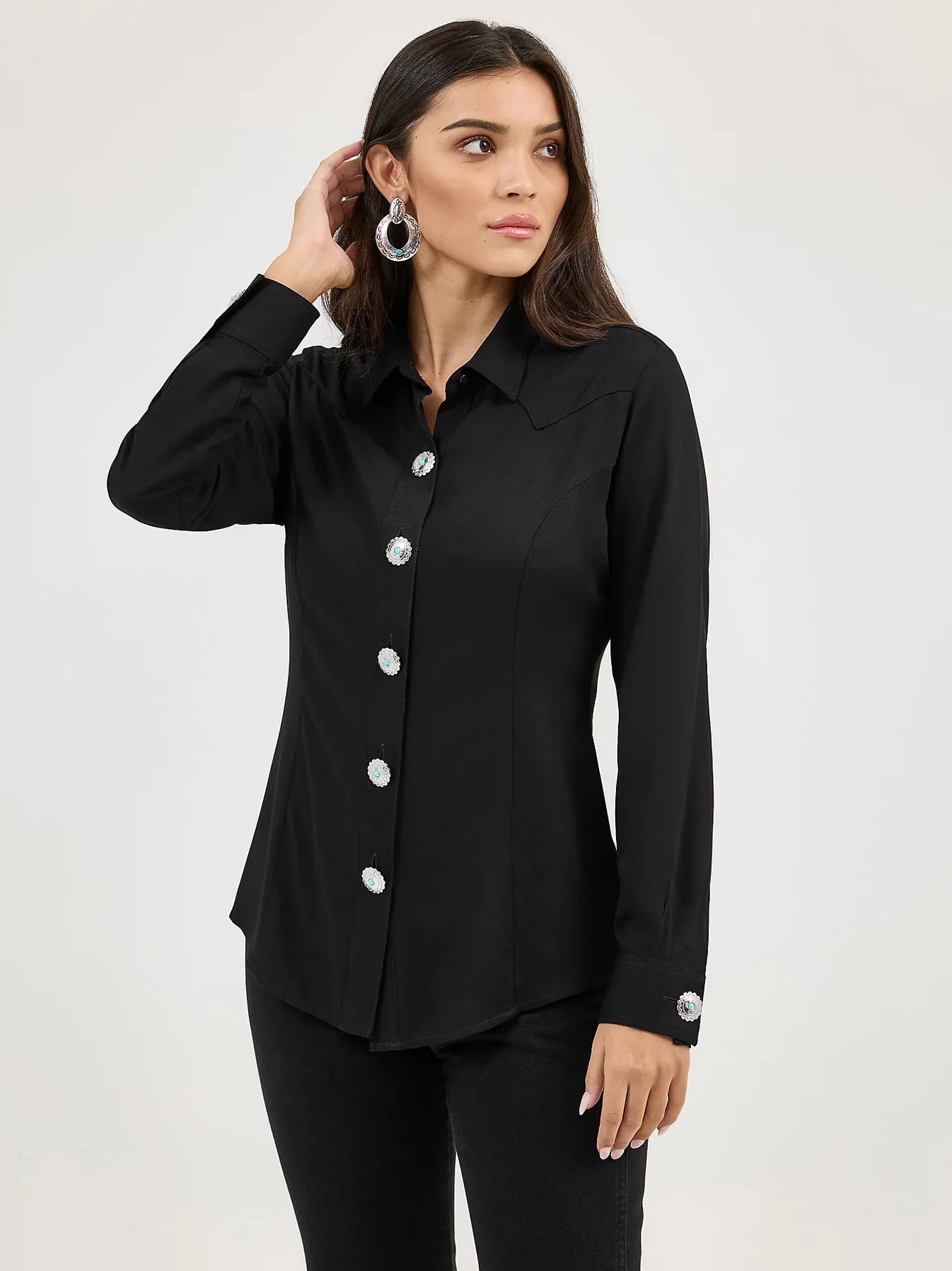 1916 Wrangler Ladies Slim Retro Snap Concho Shirt