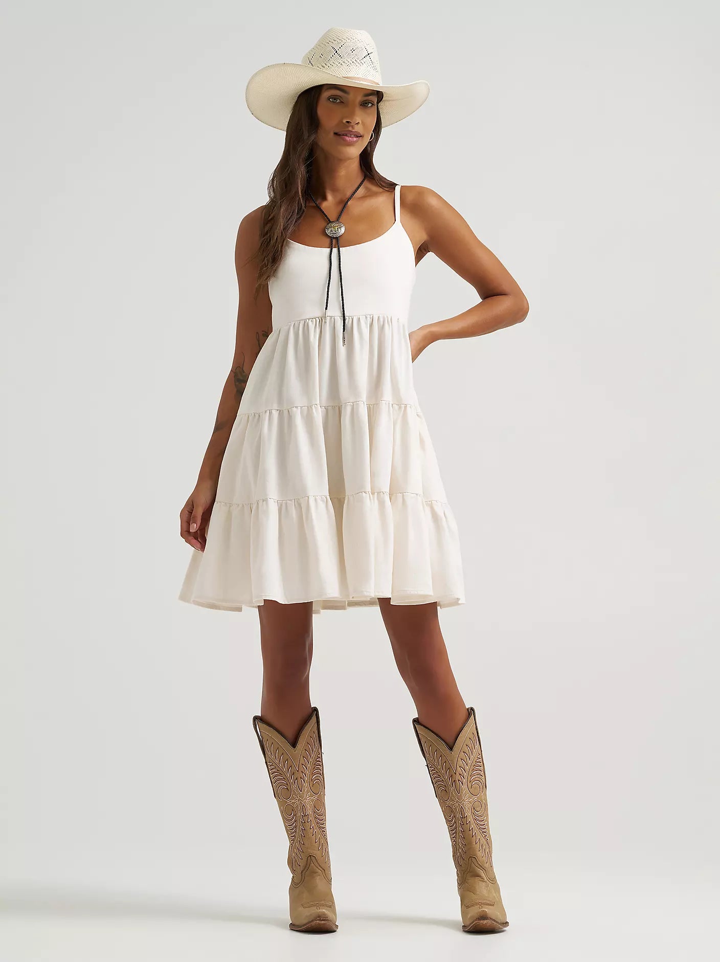 9515 Wrangler Ladies Strappy Tiered Dress
