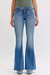 9089 Cello Ladies Low Rise Super Flare Jeans