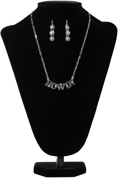 2633 Silver Strike Howdy Earrings and Necklace Set