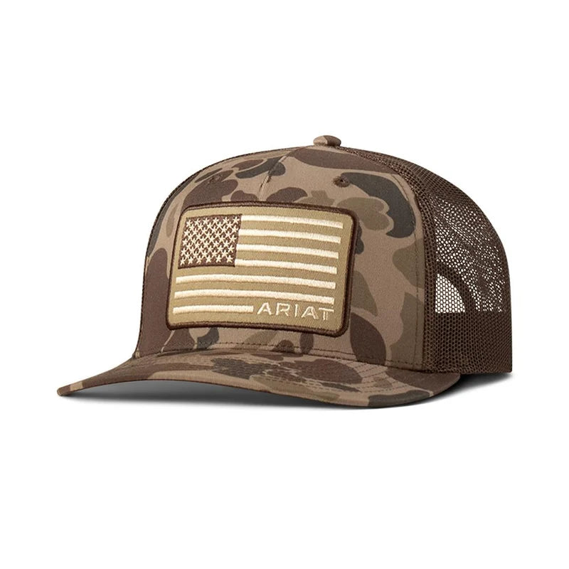 9802 Ariat Men's Camo American Flag Cap