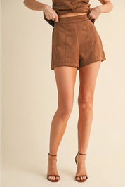 5874 Klesis Ladies Suede Vest & Short Set