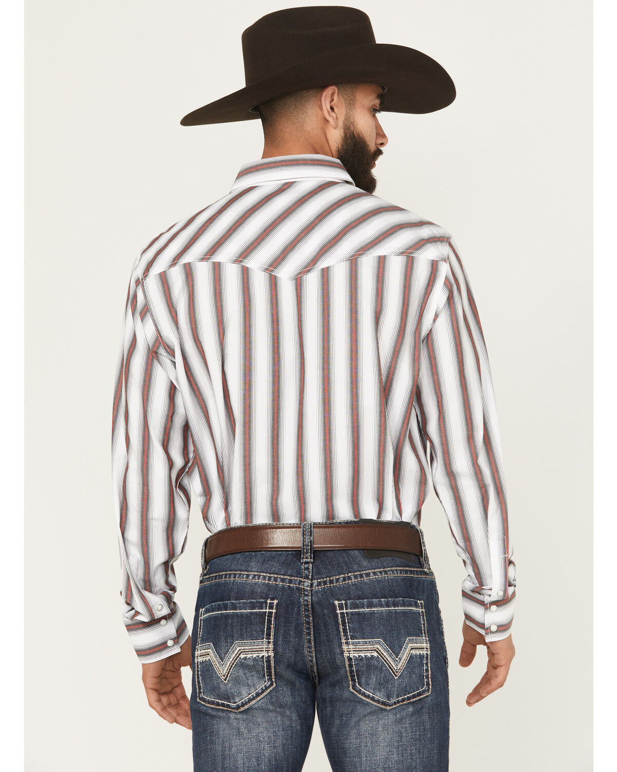 9494 Wrangler Men's 20X Striped Print Snap Shirt