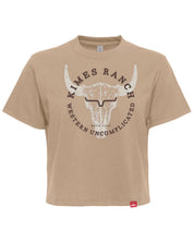 0073 Kimes Ranch Ladies Bison Skull Cropped T-Shirt