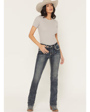 EBS901 Grace In LA Ladies Steer Head Bootcut Jeans