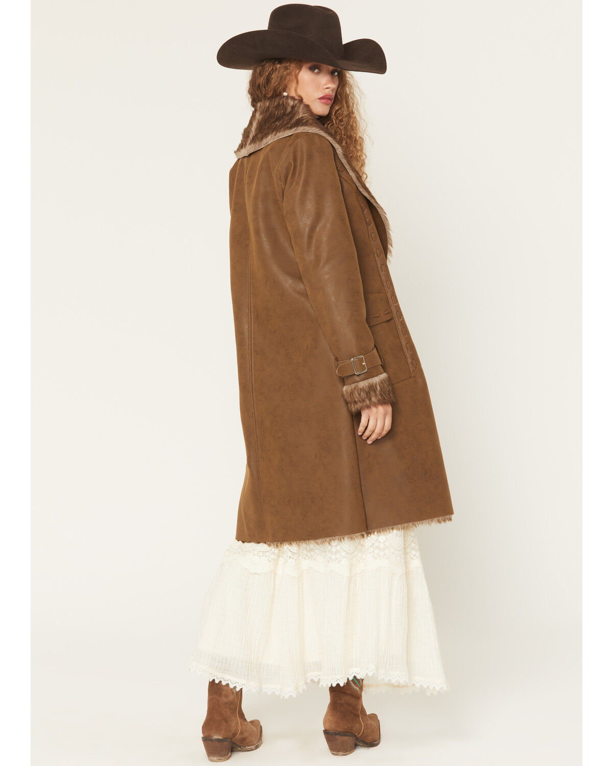 6873 Panhandle Ladies Pleather Coat