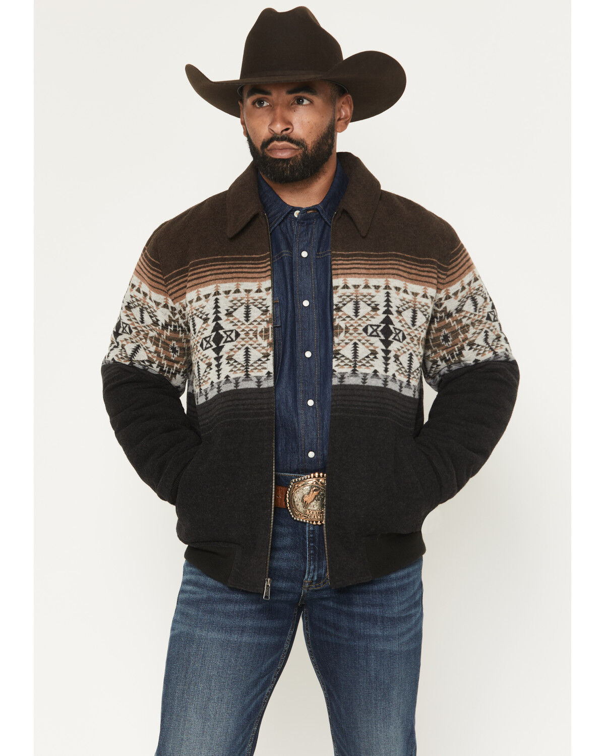 6166 Panhandle Men's Pueblo Southwestern Bomber Jacket