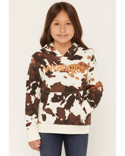 5525 Wrangler Girl's Cow Print Logo Hoodie