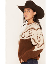 0256 Panhandle Ladies Horseshoe Swirl Sweater