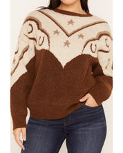 0256 Panhandle Ladies Horseshoe Swirl Sweater