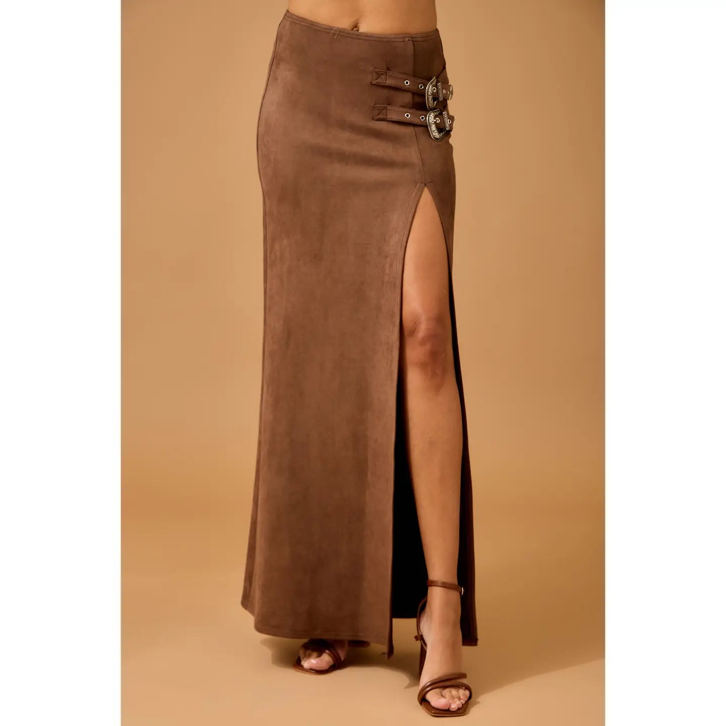 50829 Skylar Rose Ladies Western Faux Suede Maxi Skirt