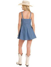 8788 Rock & Roll Ladies Buckle Denim Dress