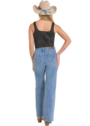 8082 Rock & Roll Ladies Boot Stitched Microsuede Top