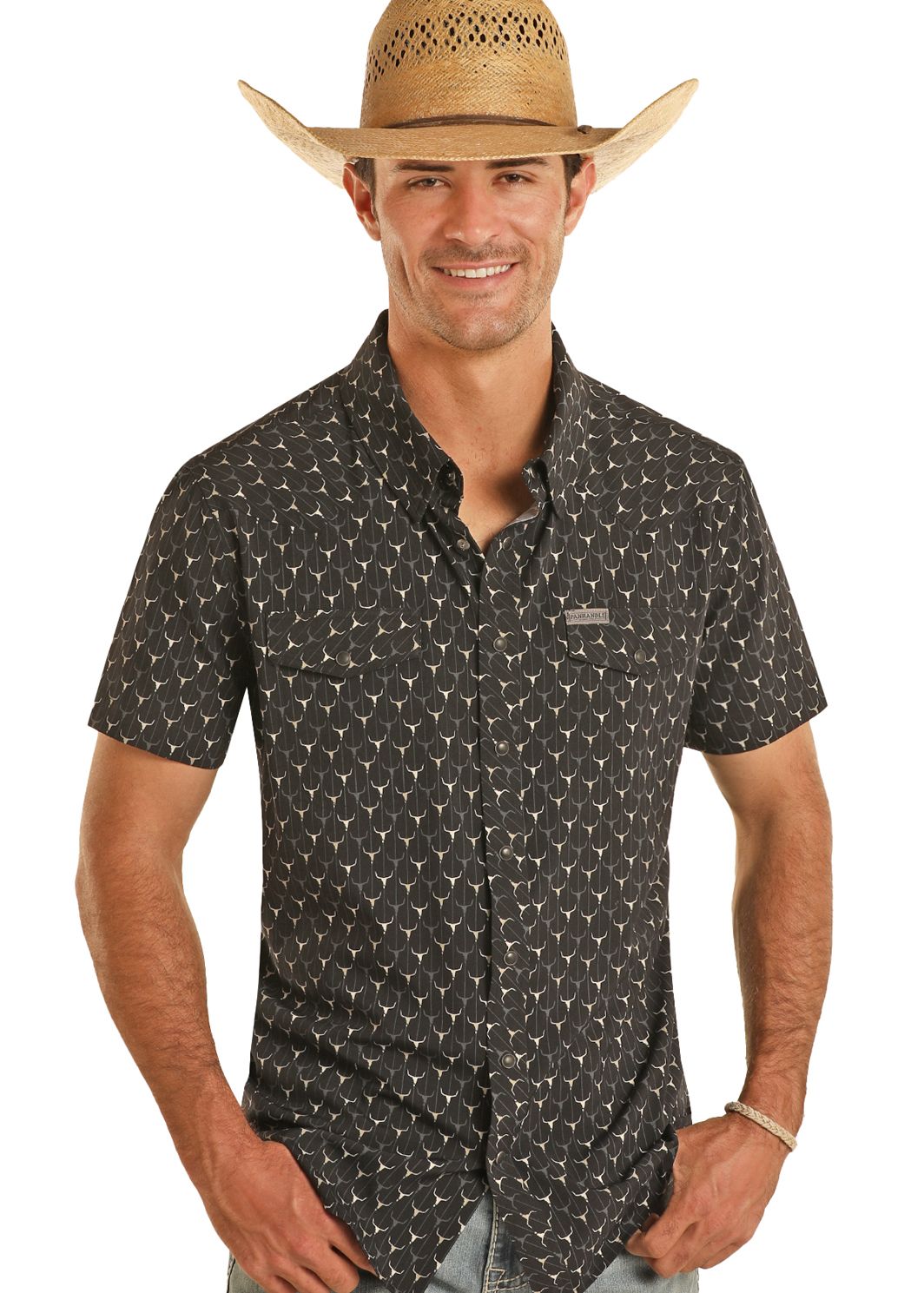 4295 Rock & Roll Men's Longhorn Woven Snap Shirt