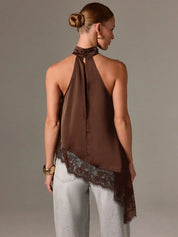 8727 Suhkasana Ladies Laced Trim Sleeveless Top