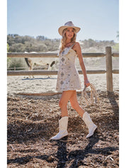 23466 Blue B Ladies Studded Western Denim Dress