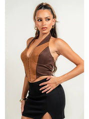 506N Privy Ladies Halter Neck Open Corset Top
