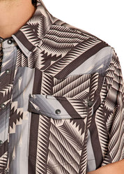 8681 Rock & Roll Men's TEK Ripstop Aztec Print Shirt