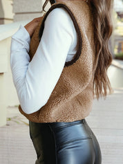 3543 1 The Women Ladies Fleece Double Tie Winter Vest