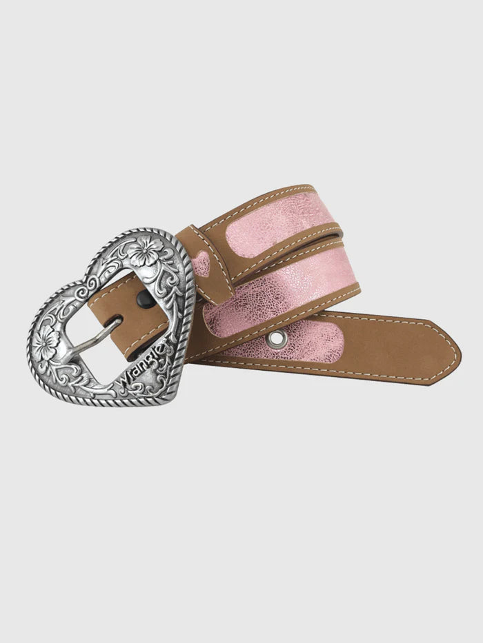 8322 Wrangler Girl's Leather Heart Buckle Belt
