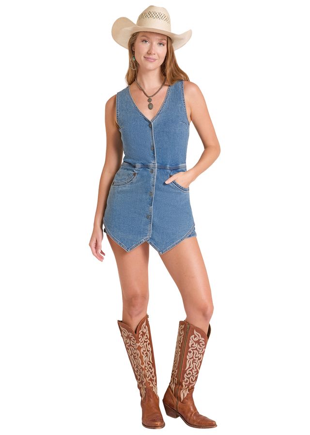 9106 Rock & Roll Ladies Sleeveless Vest Romper