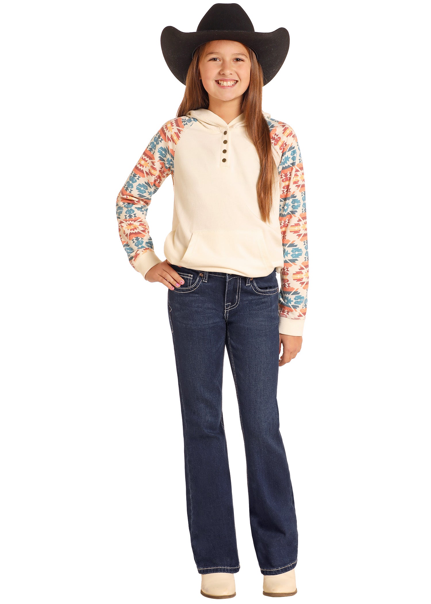 4918 Rock & Roll Girl's Petal Stitch Boot Cut Jeans