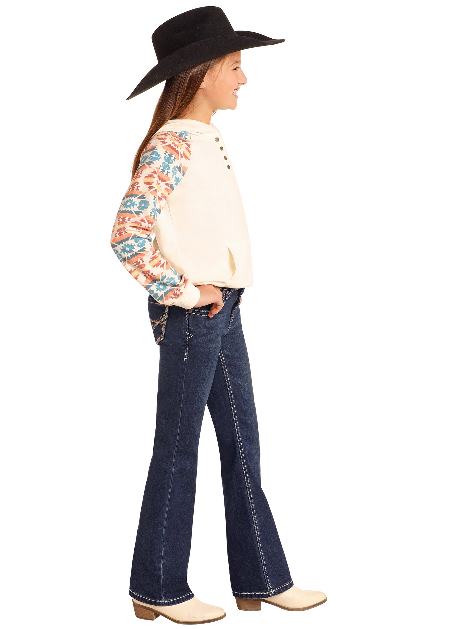 4918 Rock & Roll Girl's Petal Stitch Boot Cut Jeans