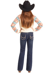 4918 Rock & Roll Girl's Petal Stitch Boot Cut Jeans