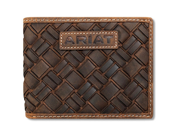 7744 Ariat Bifold Basket Weaved Wallet