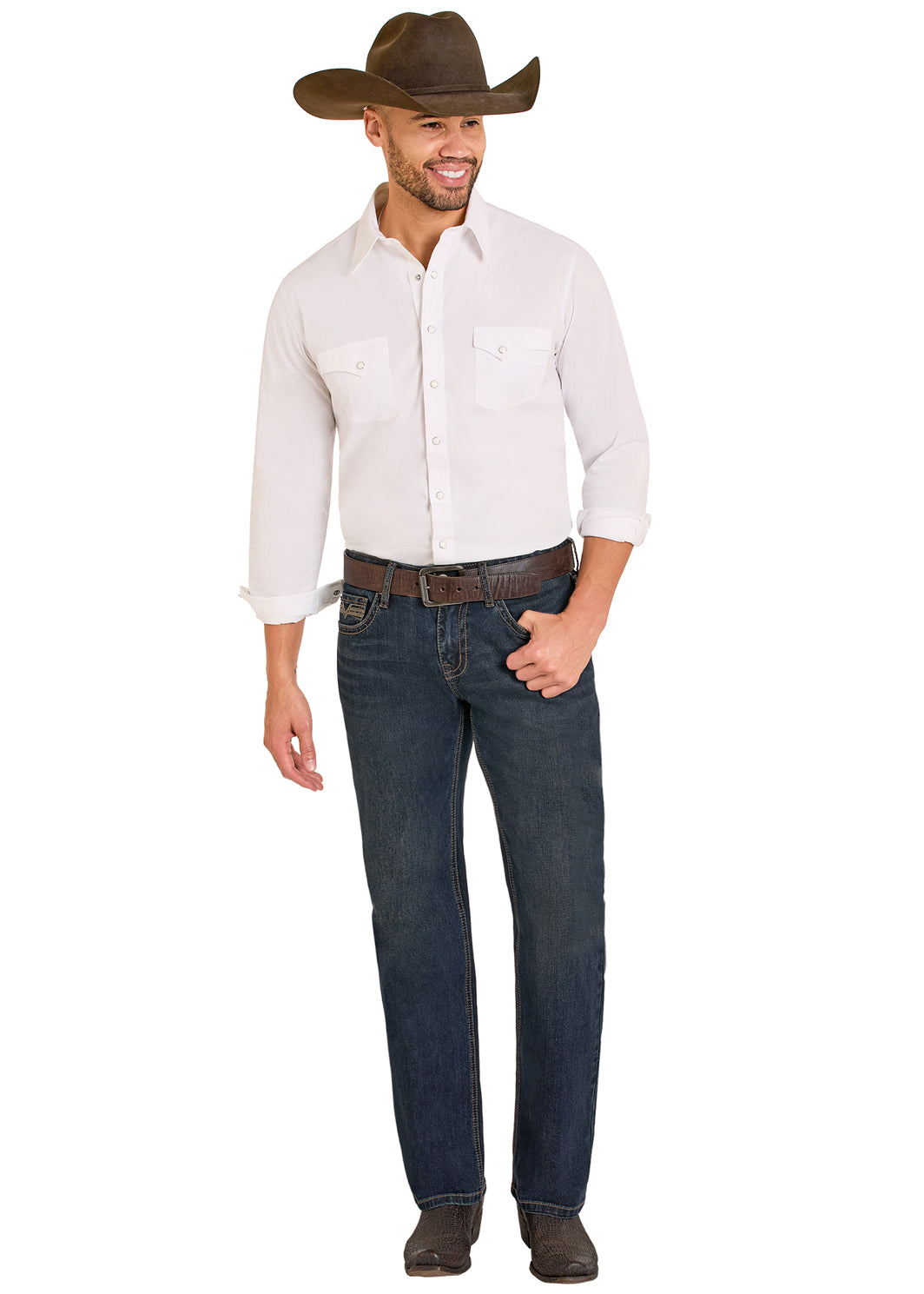 8018 Rock & Roll Men's Pistol Straight Boot Cut Jeans