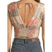 3269 Rock & Roll Ladies Gathered Top w/ Print