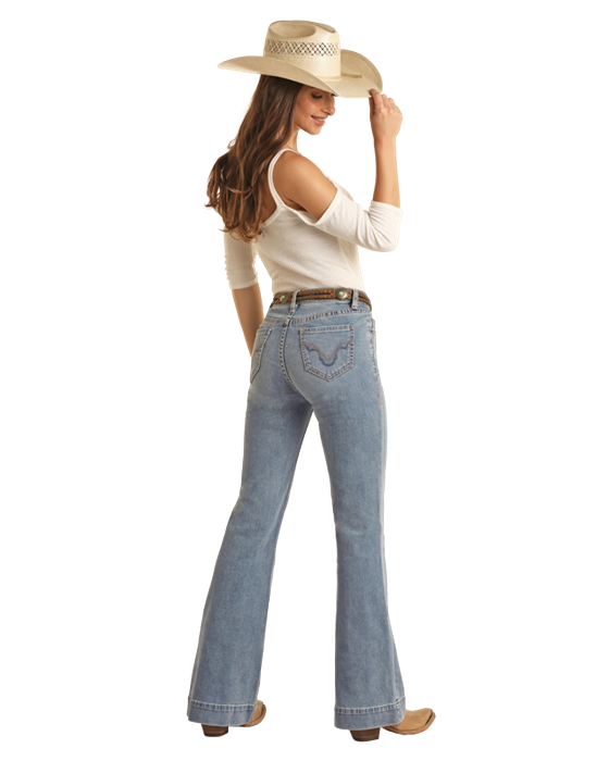 3578 Rock & Roll Denim Ladies Small V Mid Rise Trouser