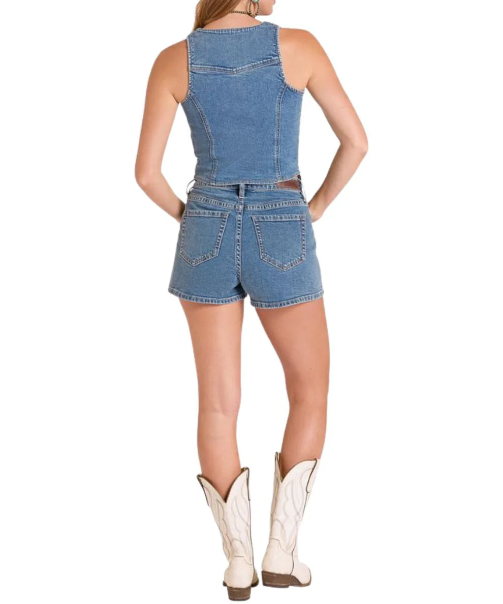 9107 Rock & Roll Ladies Denim Vest