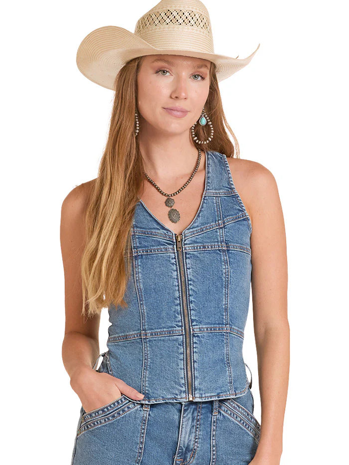 9107 Rock & Roll Ladies Denim Vest