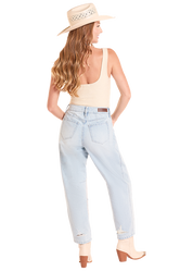 9916 Rock & Roll Ladies Distressed Barrel Jeans