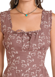 8817 Rock & Roll Ladies Horse Print Tier Dress