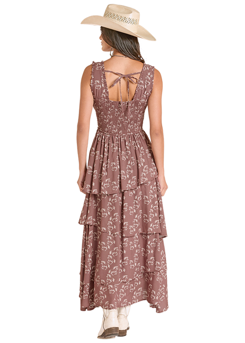 8817 Rock & Roll Ladies Horse Print Tier Dress