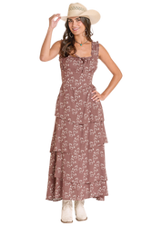 8817 Rock & Roll Ladies Horse Print Tier Dress