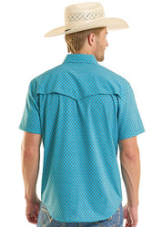 8795 Rock & Roll Men's TEK Western Geo Print Shirt
