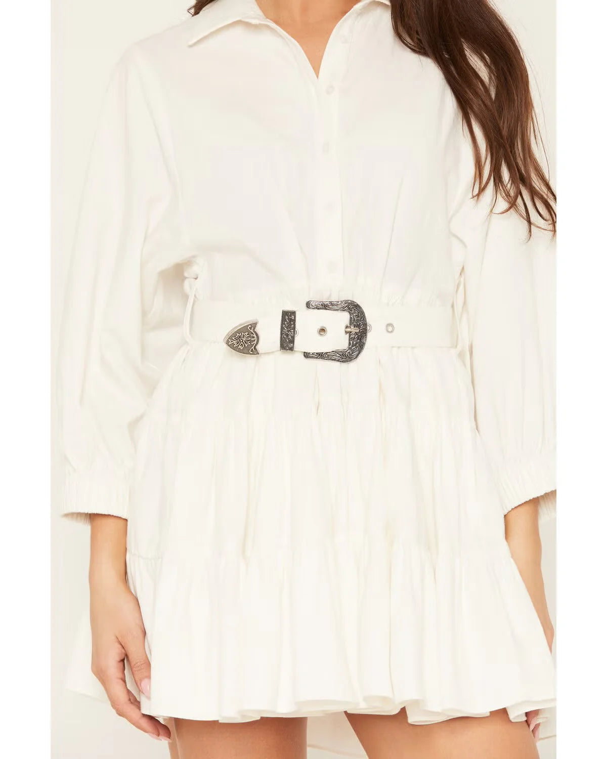 8776 Rock & Roll Ladies Long Sleeve Belted Mini Dress
